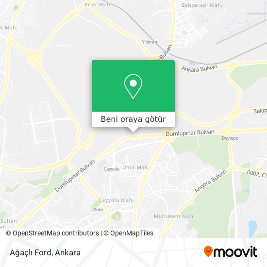 Ağaçlı Ford harita