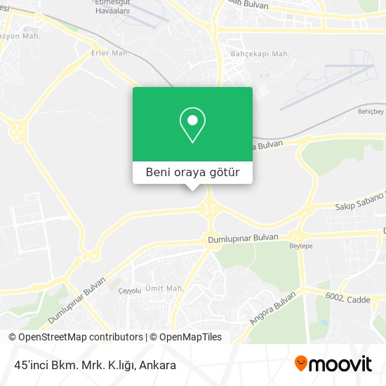 45'inci Bkm. Mrk. K.lığı harita
