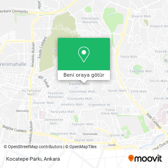 Kocatepe Parkı harita