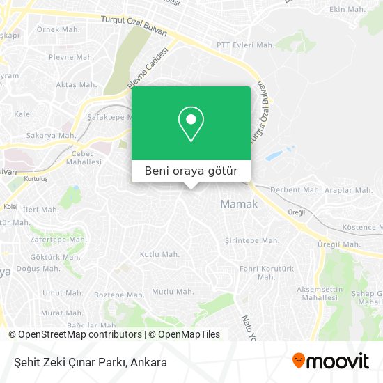 Şehit Zeki Çınar Parkı harita