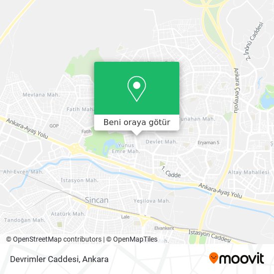 Devrimler Caddesi harita