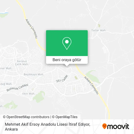 Mehmet Akif Ersoy Anadolu Lisesi İtiraf Ediyor harita