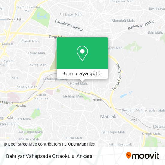 Bahtiyar Vahapzade Ortaokulu harita
