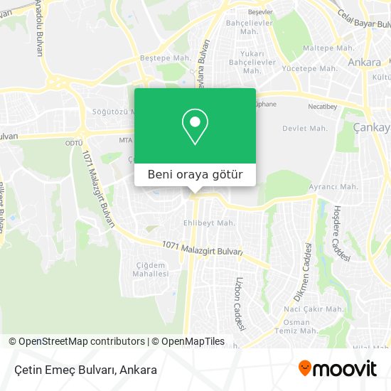 Çetin Emeç Bulvarı harita