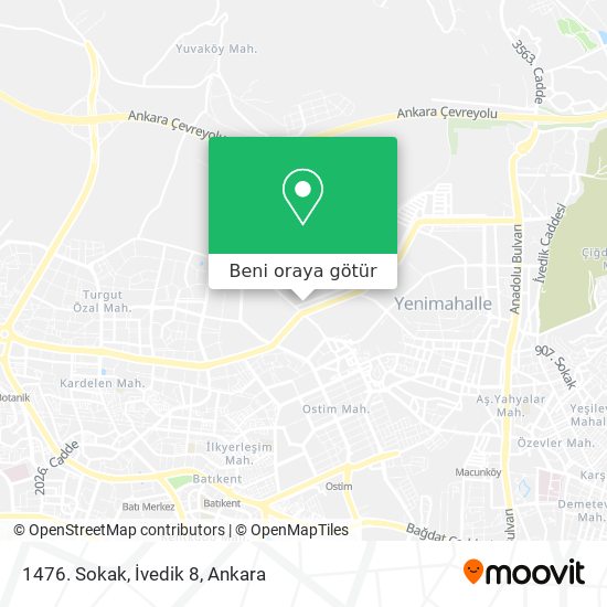 1476. Sokak, İvedik 8 harita