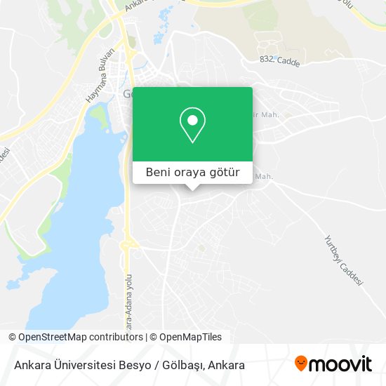 Ankara Üniversitesi Besyo / Gölbaşı harita