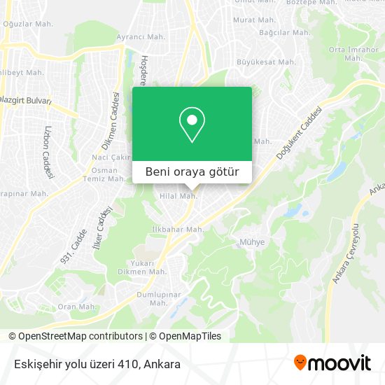 Eskişehir yolu üzeri 410 harita