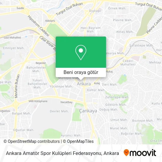 Ankara Amatör Spor Kulüpleri Federasyonu harita