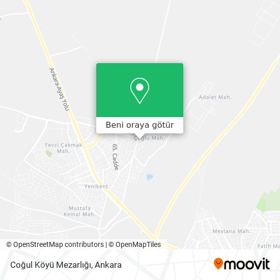 Coğul Köyü Mezarlığı harita