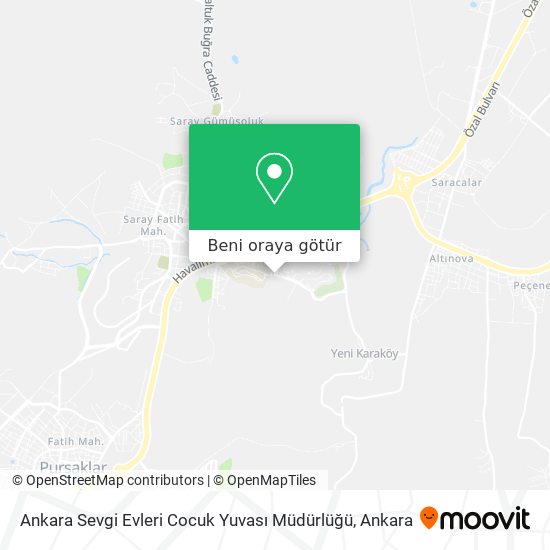 Ankara Sevgi Evleri Cocuk Yuvası Müdürlüğü harita