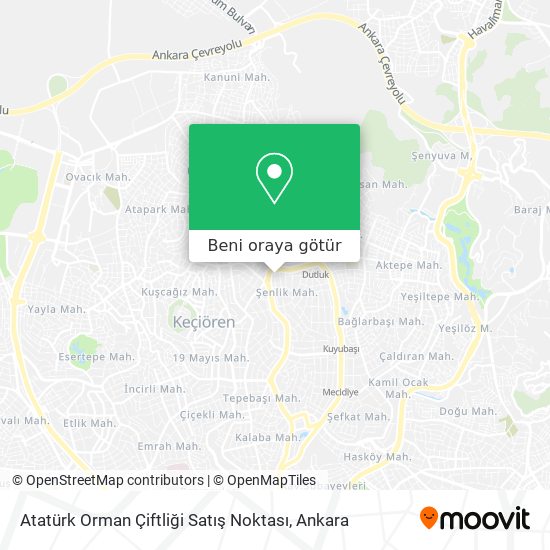 Atatürk Orman Çiftliği Satış Noktası harita