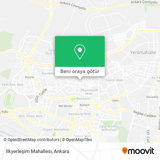 İlkyerleşim Mahallesi harita