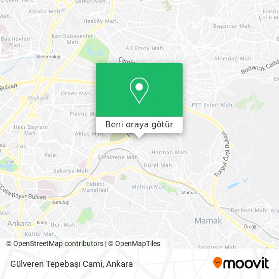 Gülveren Tepebaşı Cami harita