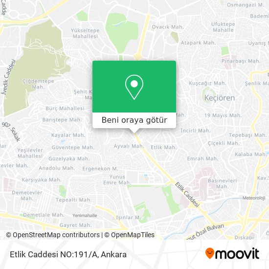 Etlik Caddesi NO:191/A harita