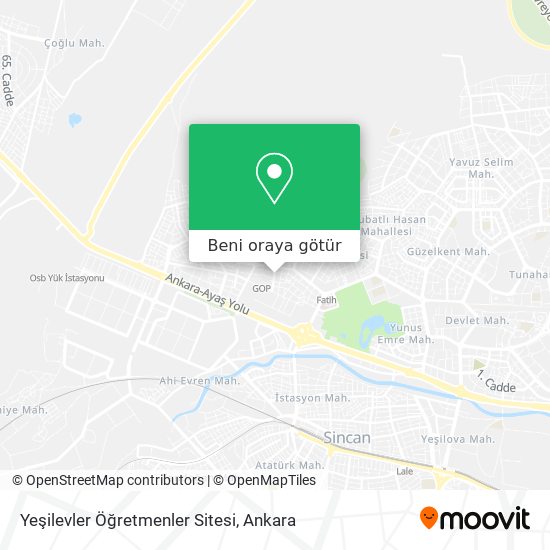 Yeşilevler Öğretmenler Sitesi harita