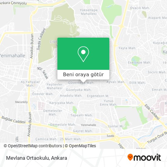Mevlana Ortaokulu harita