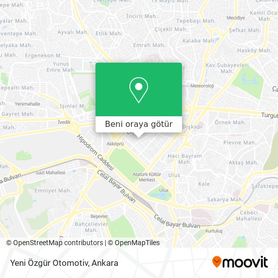 Yeni Özgür Otomotiv harita