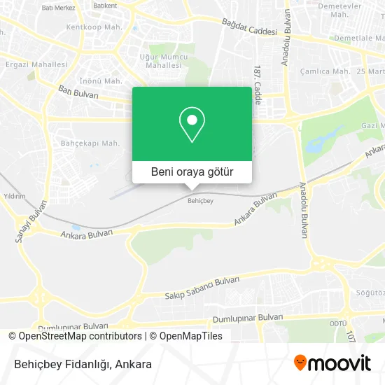Behiçbey Fidanlığı harita