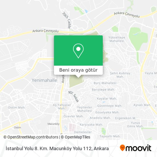 İstanbul Yolu 8. Km. Macunköy Yolu 112 harita