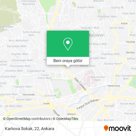 Karlıova Sokak, 22 harita