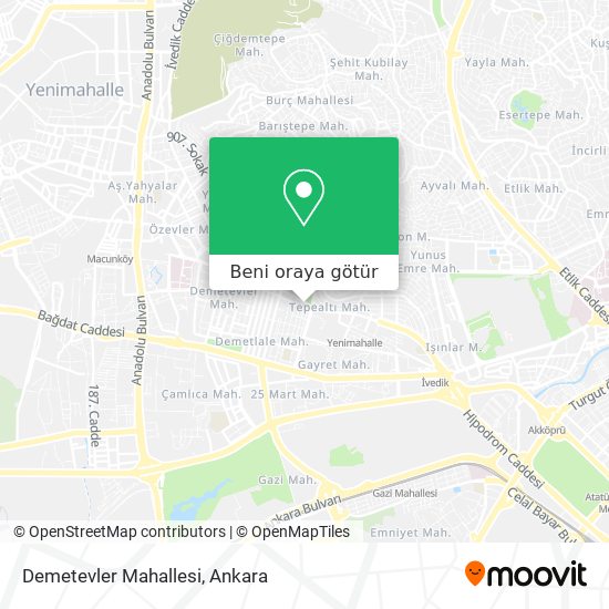 Demetevler Mahallesi harita