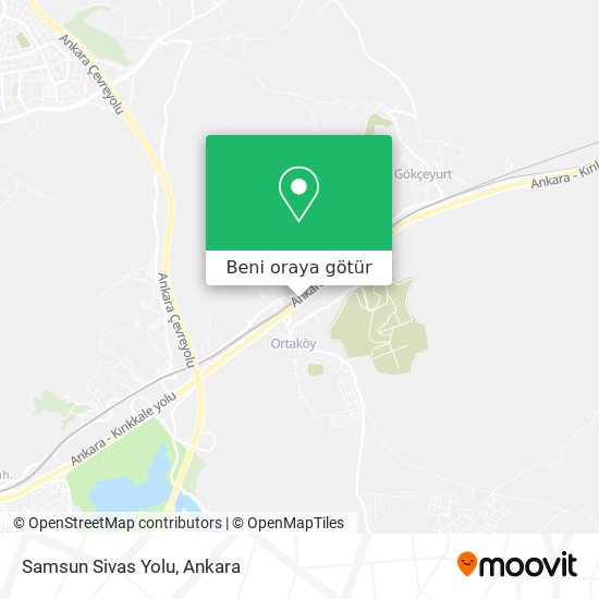 Samsun Sivas Yolu harita