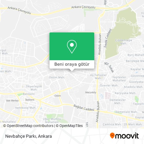 Nevbahçe Parkı harita