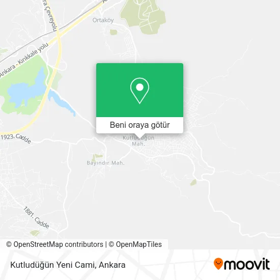 Kutludüğün Yeni Cami harita