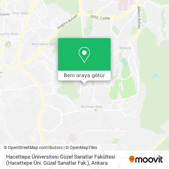 Hacettepe Üniversitesi Güzel Sanatlar Fakültesi (Hacettepe Üni. Güzel Sanatlar Fak.) harita