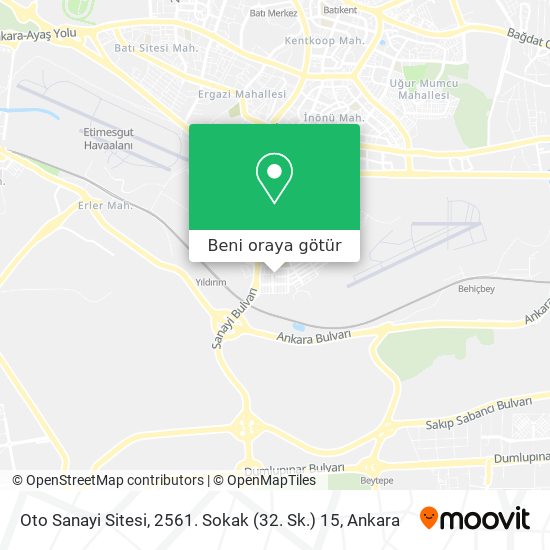 Oto Sanayi Sitesi, 2561. Sokak (32. Sk.) 15 harita