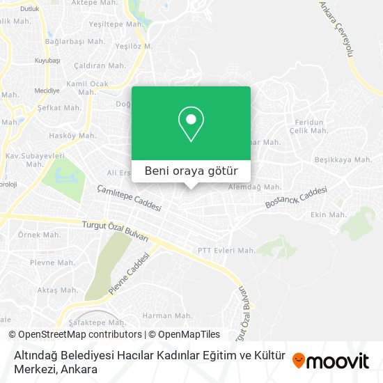 Altındağ Belediyesi Hacılar Kadınlar Eğitim ve Kültür Merkezi harita