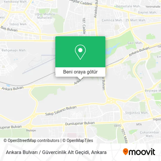 Ankara Bulvarı / Güvercinlik Alt Geçidi harita