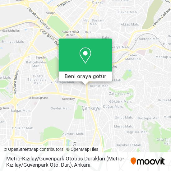 Metro-Kızılay / Güvenpark Otobüs Durakları (Metro-Kızılay / Güvenpark Oto. Dur.) harita