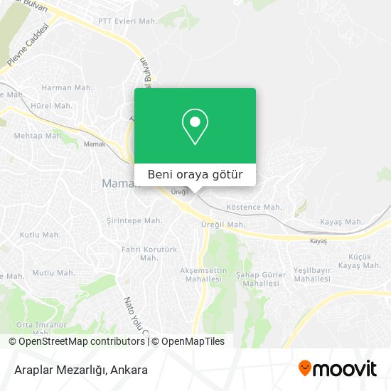Araplar Mezarlığı harita
