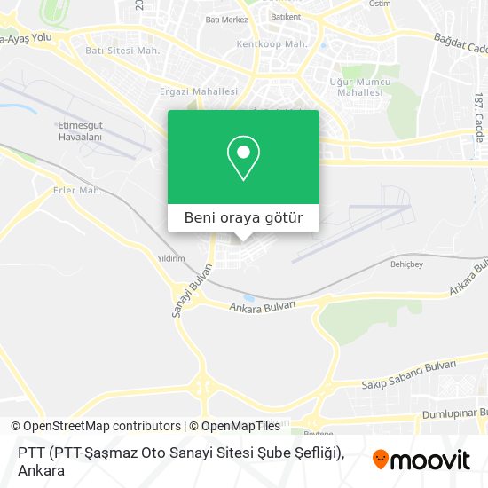 PTT (PTT-Şaşmaz Oto Sanayi Sitesi Şube Şefliği) harita
