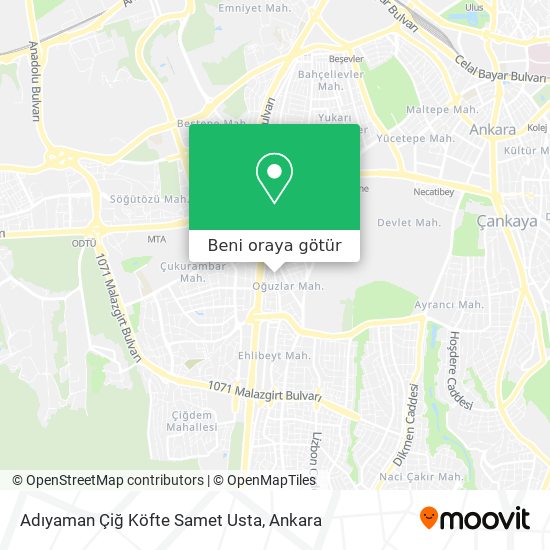 Adıyaman Çiğ Köfte Samet Usta harita