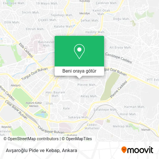 Avşaroğlu Pide ve Kebap harita