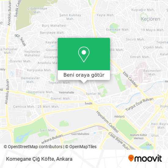 Komegane Çiğ Köfte harita