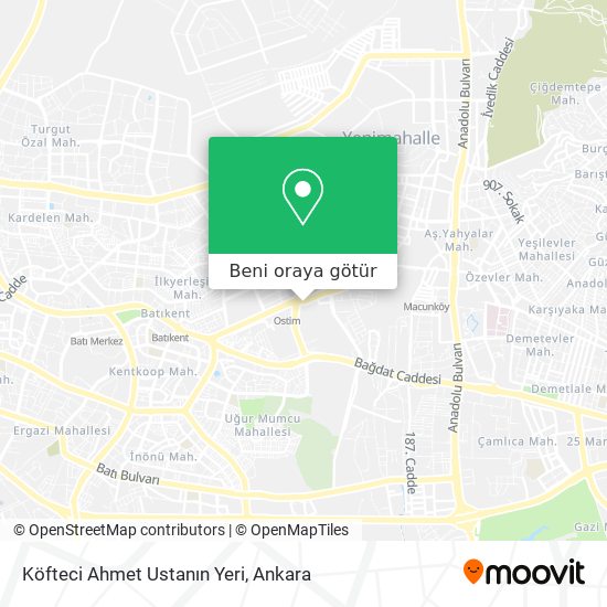 Köfteci Ahmet Ustanın Yeri harita