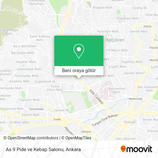 As 9 Pide ve Kebap Salonu harita