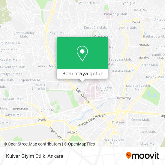 Kulvar Giyim Etlik harita