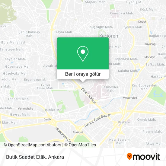 Butik Saadet Etlik harita