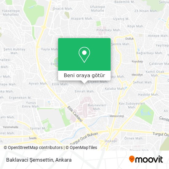 Baklavaci Şemsettin harita