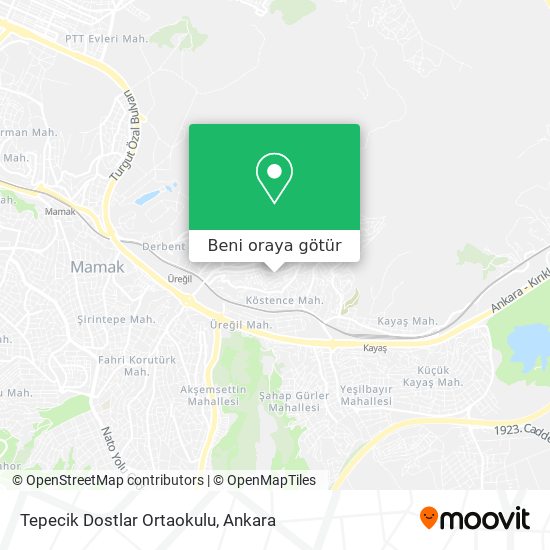 Tepecik Dostlar Ortaokulu harita