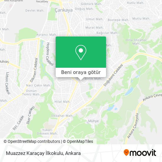 Muazzez Karaçay İlkokulu harita