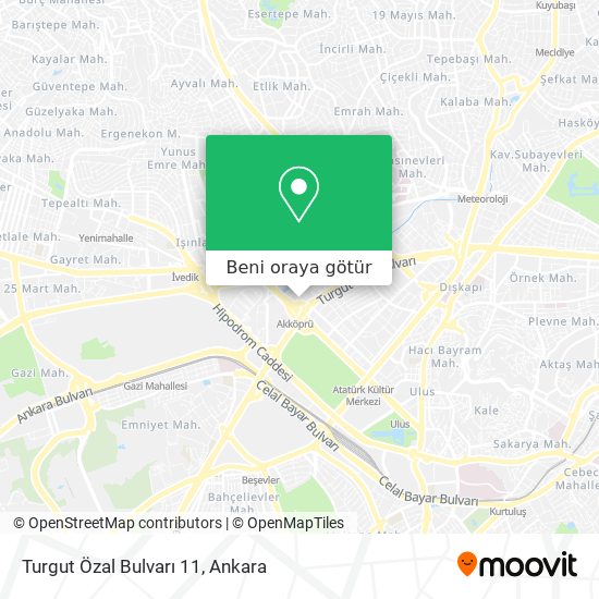 Turgut Özal Bulvarı 11 harita