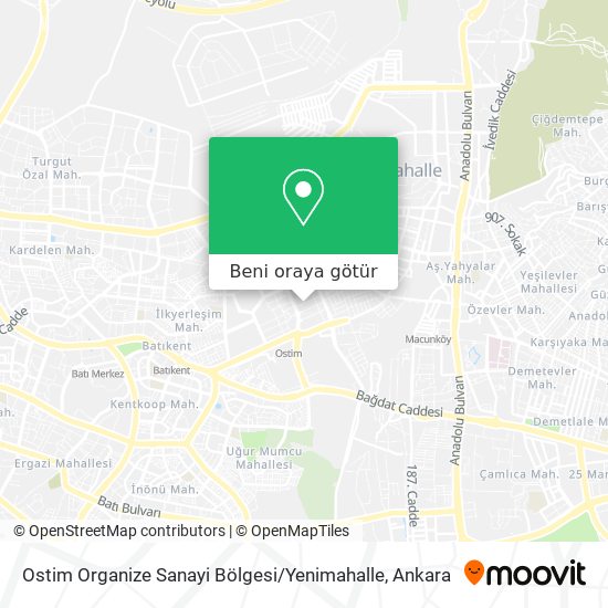 Ostim Organize Sanayi Bölgesi / Yenimahalle harita