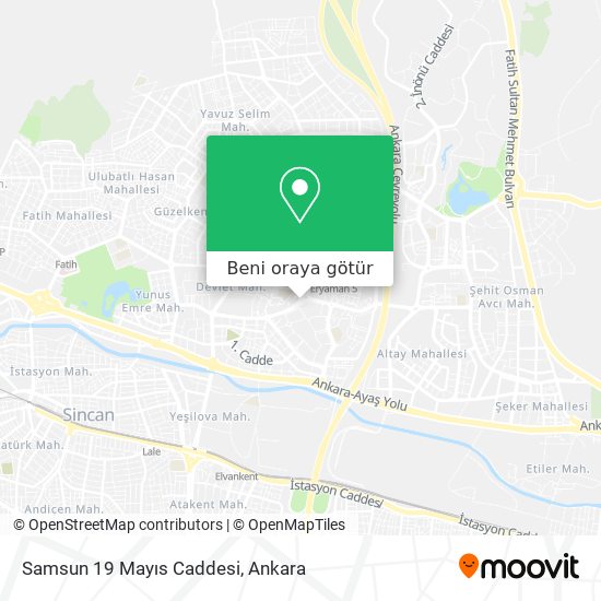Samsun 19 Mayıs Caddesi harita