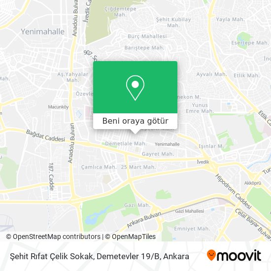 Şehit Rıfat Çelik Sokak, Demetevler 19 / B harita