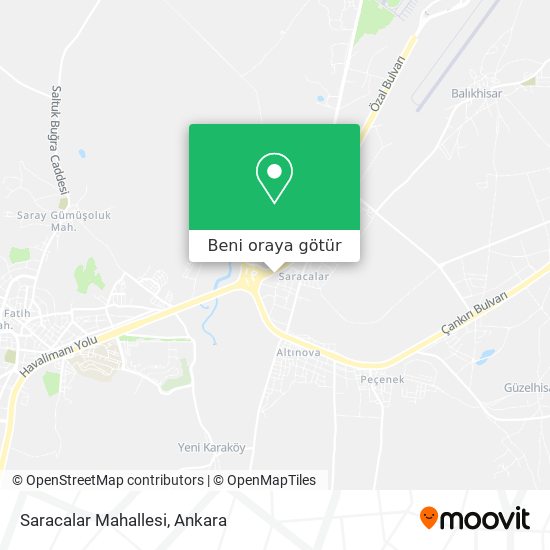 Saracalar Mahallesi harita